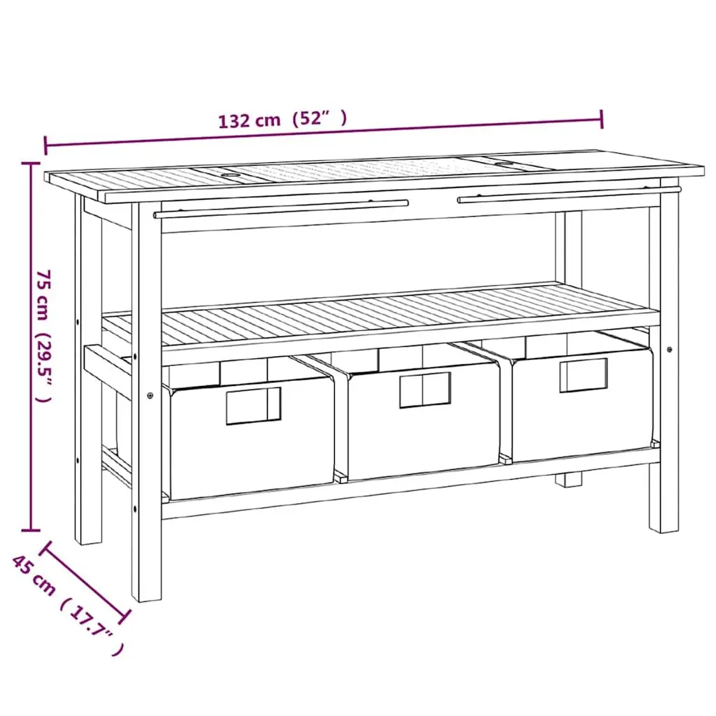 Dual Basin River Stone Sink Vanity