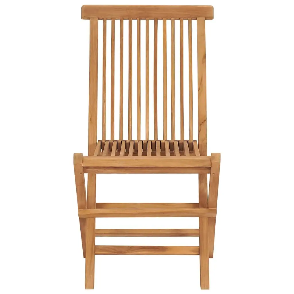 Folding Garden Chairs 6 pcs Solid Teak Wood Outdoor Seating Brown Set