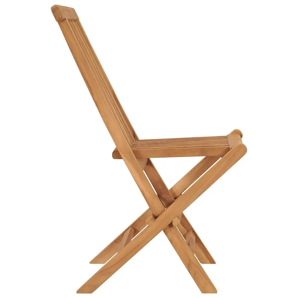Folding Garden Chairs 6 pcs Solid Teak Wood Outdoor Seating Brown Set