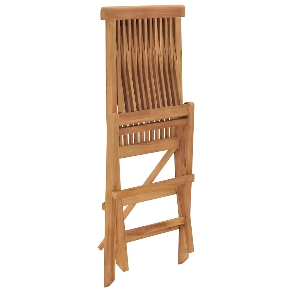 Folding Garden Chairs 8 Pieces Solid Teak Wood Outdoor Seating Set Brown