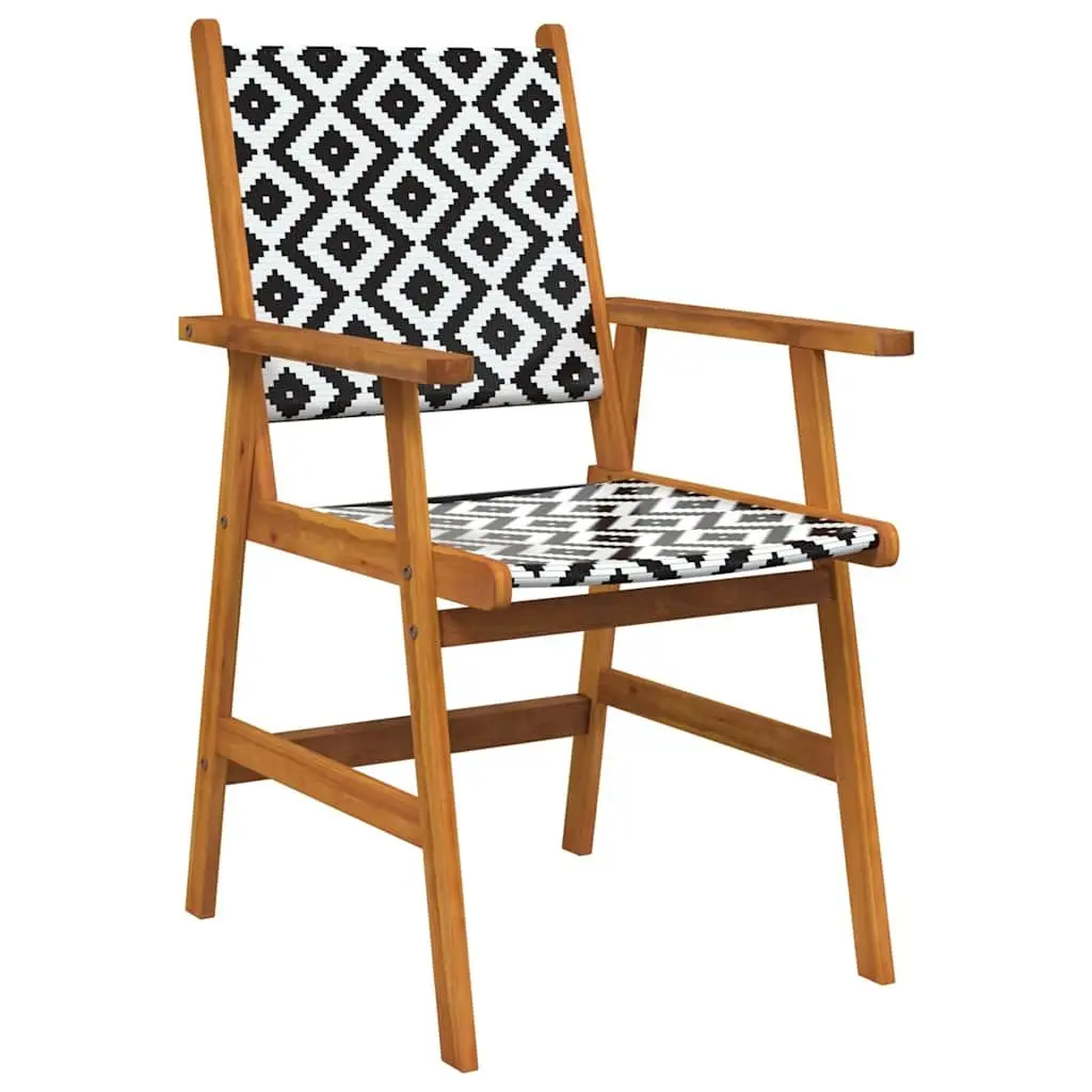 Outdoor Garden Chairs Set 4 pcs Brown Solid Acacia Wood Patio Seating
