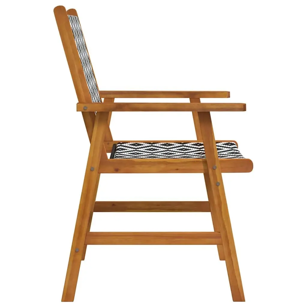Outdoor Garden Chairs Set 4 pcs Brown Solid Acacia Wood Patio Seating