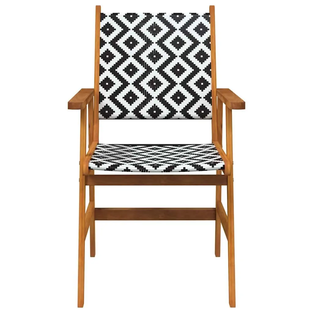 Garden Chairs Outdoor Seating 6 Piece Solid Acacia Wood Brown