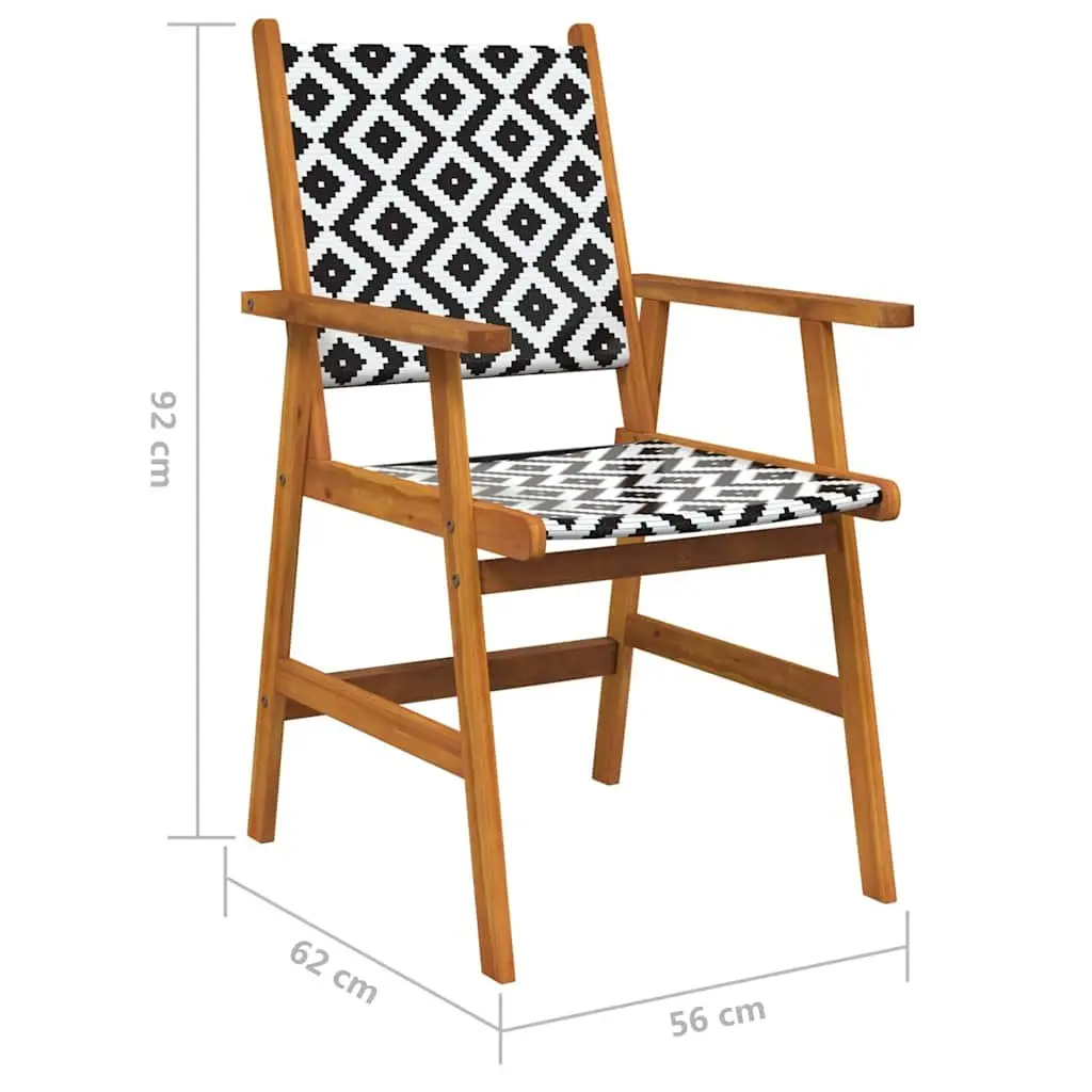 Outdoor Garden Chairs Set of 8 Brown Acacia Wood