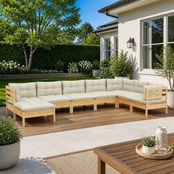 Specifications of 8 Piece Garden Lounge Set with Cream Cushions