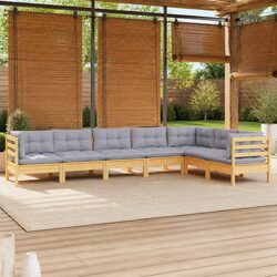 Specifications of 7-Piece Garden Lounge Set with Grey Cushions