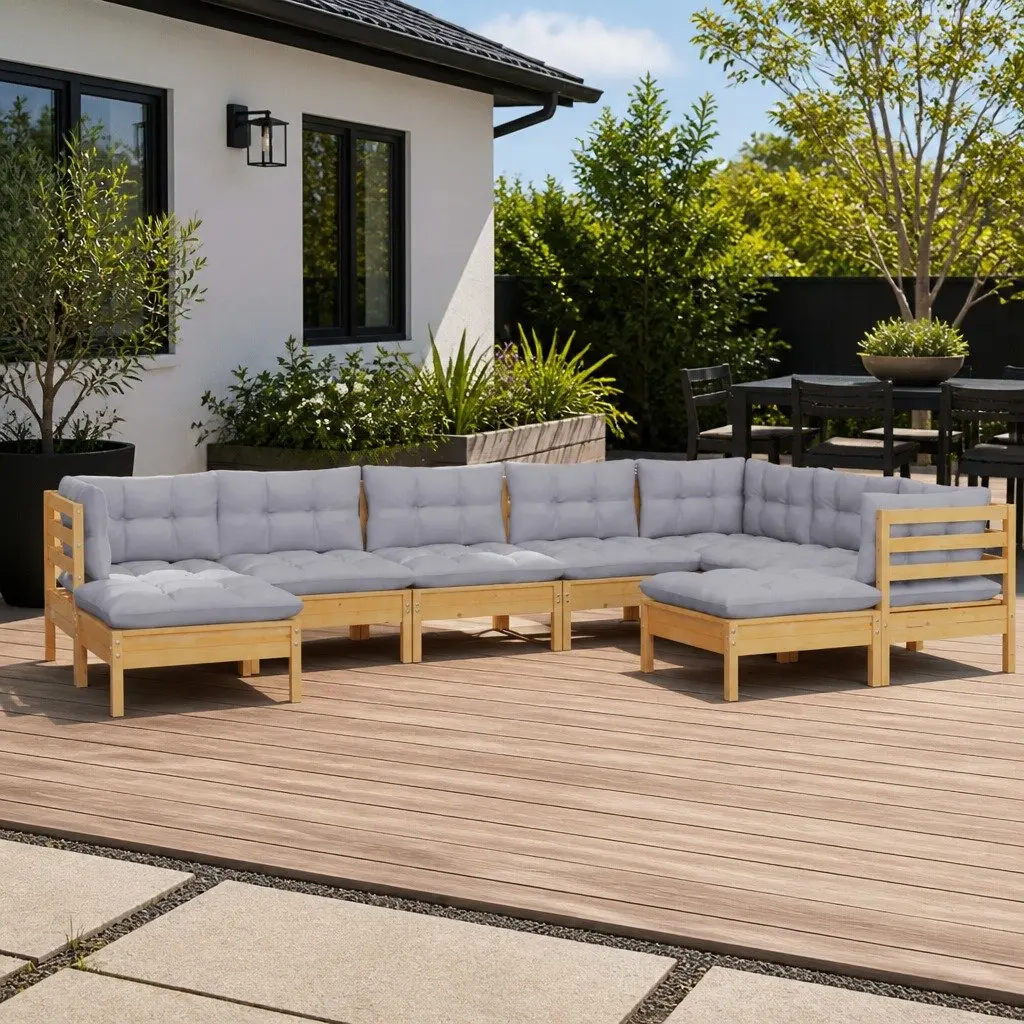 9 Piece Garden Lounge Set in Pinewood