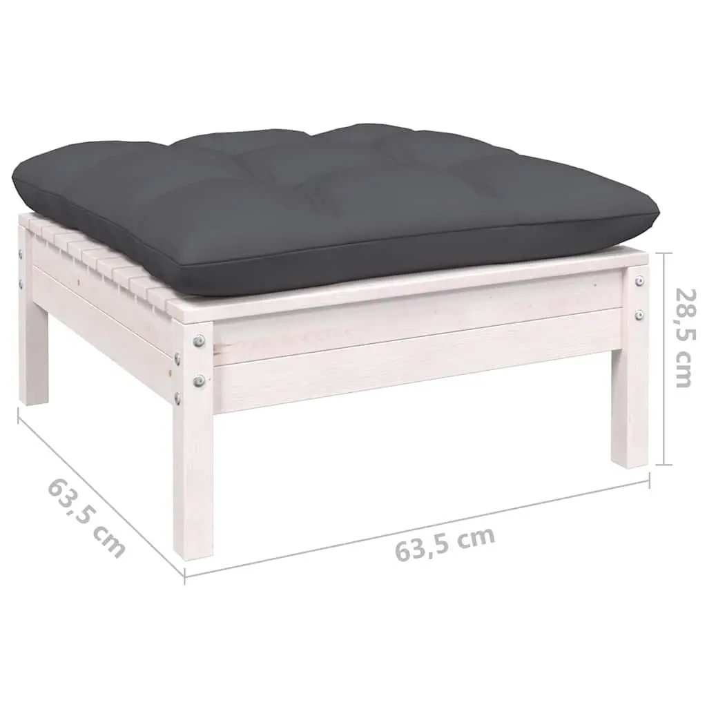 Solid Pinewood 10-Piece Outdoor Lounge Set with Cushions