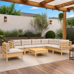 Specifications of 8-Piece Garden Lounge Set with Cream Cushions