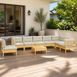 Specifications of 9 Piece Garden Lounge Set in Cream
