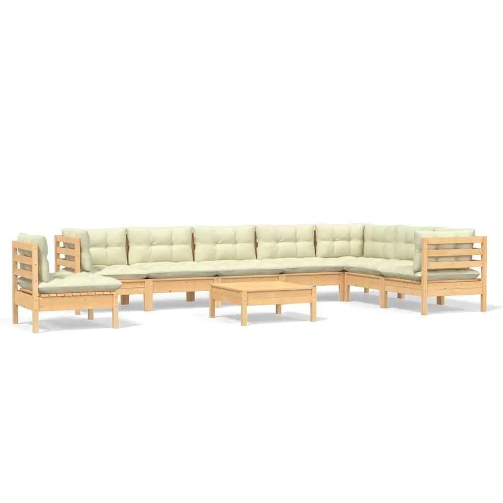 9 Piece Garden Lounge Set in Cream