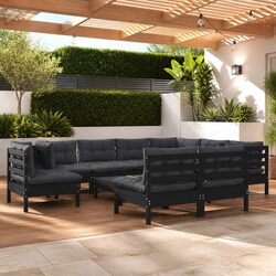 Specifications for Black Modular Garden Lounge Set – 10 Pieces