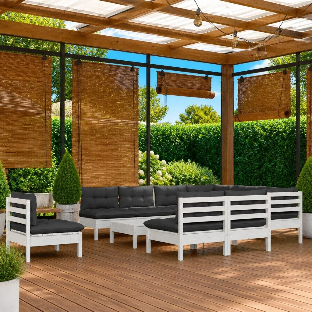11-Piece White Pinewood Lounge Set
