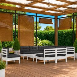 Specifications of the 11-Piece White Pinewood Lounge Set