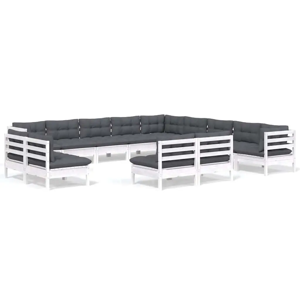 13-Piece White Garden Lounge Set