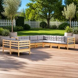 Specifications for 9 Piece Garden Lounge Set with Cushions
