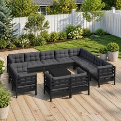 Specifications of 13 Piece Black Garden Lounge Set