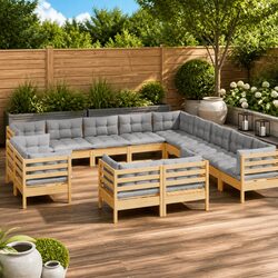 Specifications of 13-Piece Outdoor Lounge Set with Grey Cushions