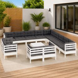 14-Piece Modular White Garden Lounge Set Specifications