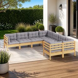 Garden Lounge Set Specifications: 8 Modular Pieces
