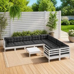 Specifications of 10-Piece White Outdoor Lounge Set
