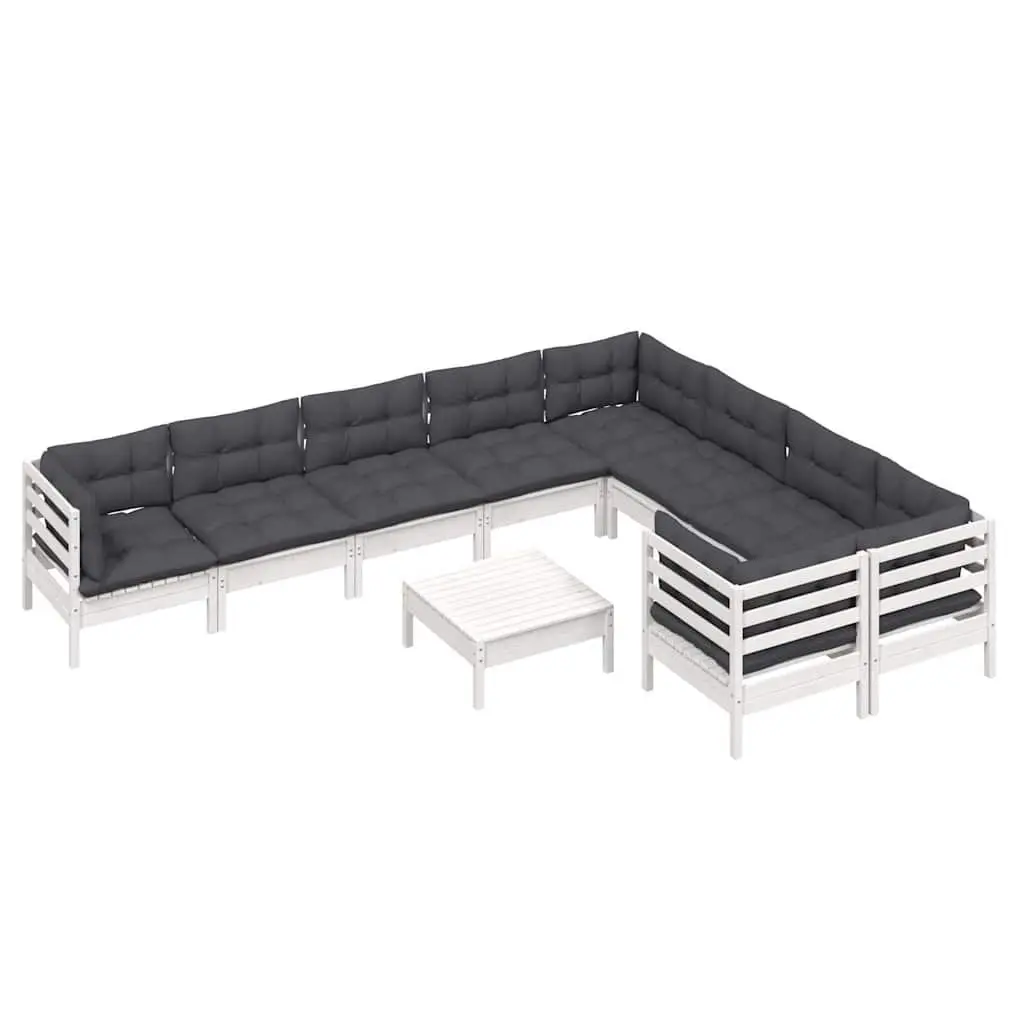 10-Piece White Outdoor Lounge Set