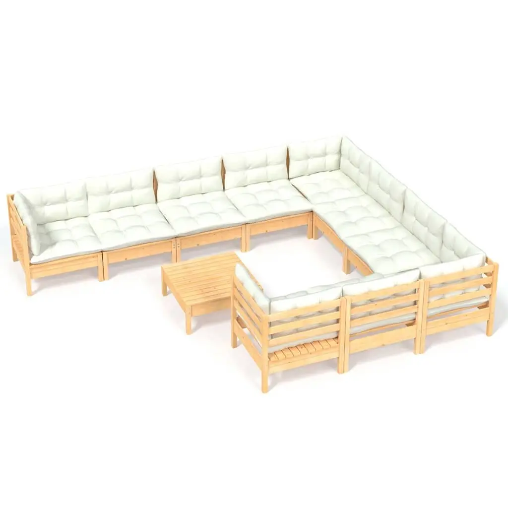 Garden Lounge Set Outdoor Patio Furniture 11 Piece Pinewood Modular
