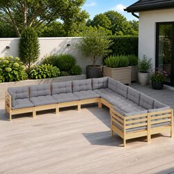 Specifications of 10-Piece Garden Lounge Set in Grey