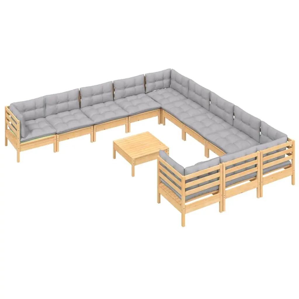 12 Piece Wooden Patio Furniture Set