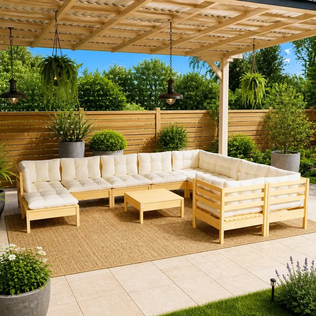 Pinewood Garden Lounge Set 11 Piece