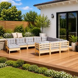 Specifications of 11-Piece Pinewood Garden Lounge Set