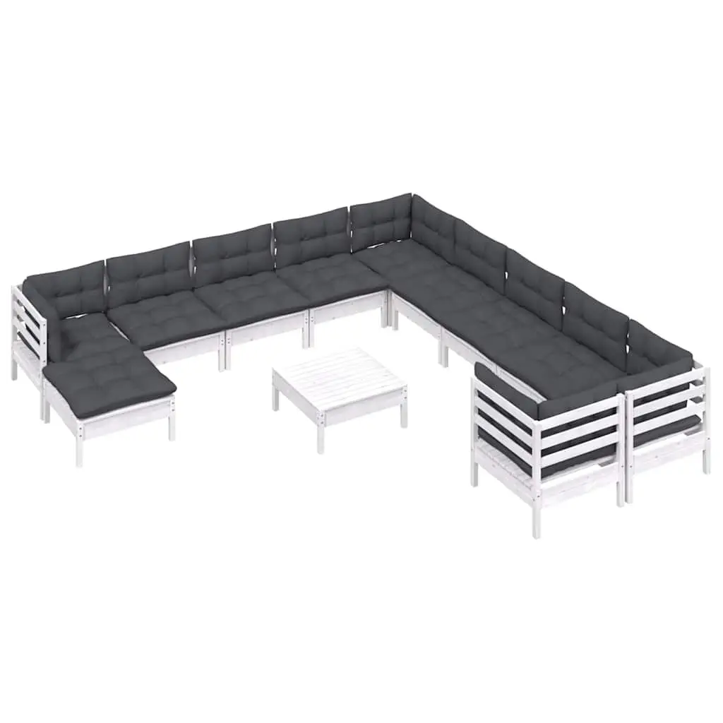 12-Piece Pinewood Outdoor Lounge Set