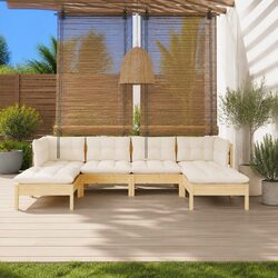 Garden Lounge Set Specifications: 6 Pieces, Pinewood