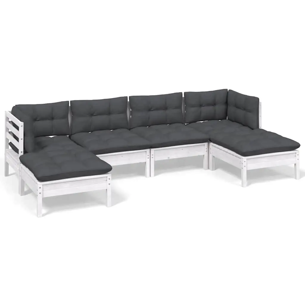 6-Piece White Outdoor Lounge Set