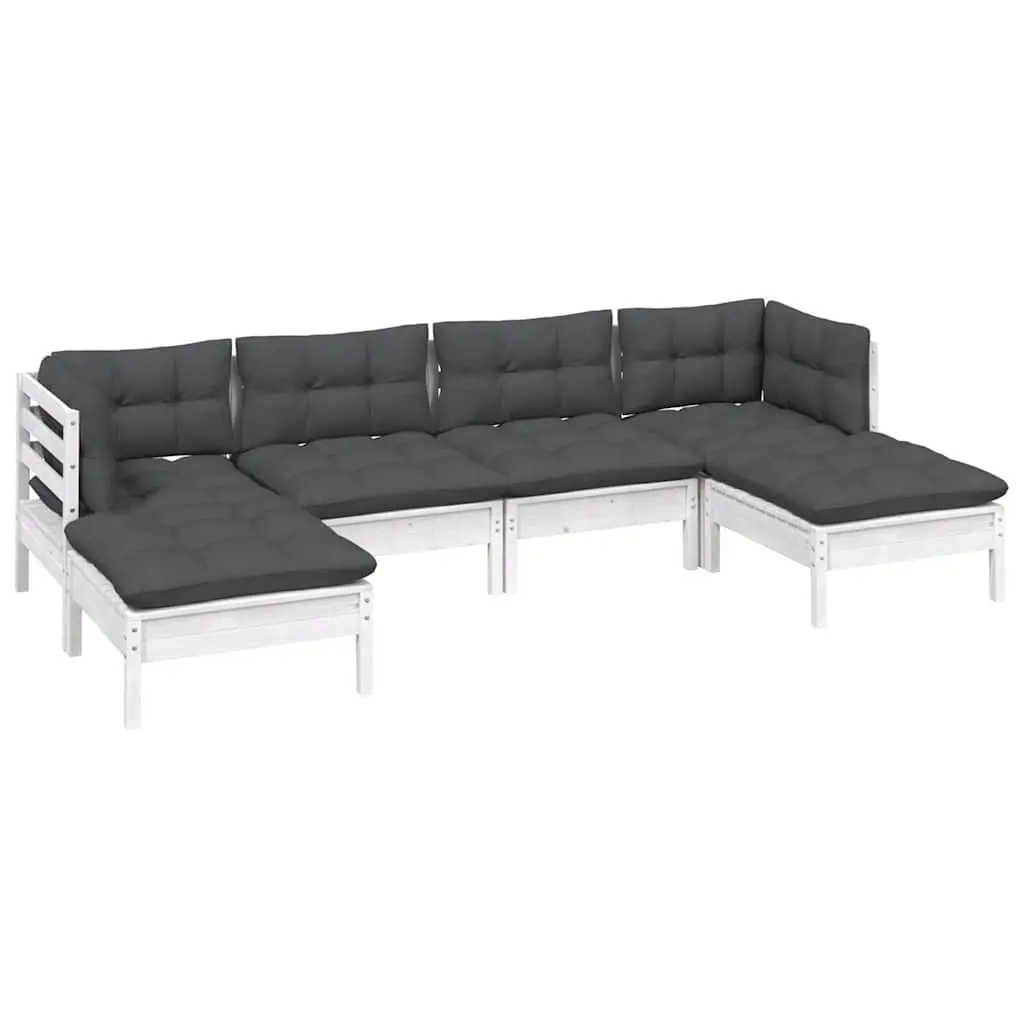 6-Piece White Outdoor Lounge Set