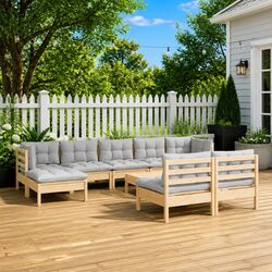 Garden Lounge Set 10 Pieces Made from Solid Pinewood