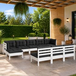 Specifications of 10 Piece White Pinewood Lounge Set