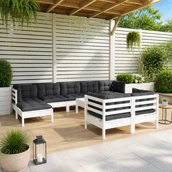 Detailed Specs for 10-Piece White Pinewood Lounge Set
