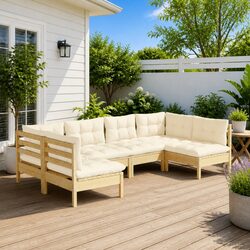Specifications of 6-Piece Garden Lounge Set with Cream Cushions