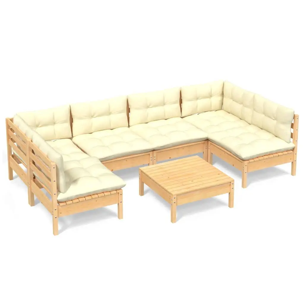 Garden Lounge Set Outdoor Patio Furniture 7 Piece Modular Seating with Cushions