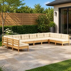 Specifications of the 10-Piece Garden Lounge Set with Cushions