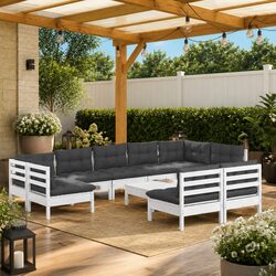 Specifications for 10-Piece White Garden Lounge Set