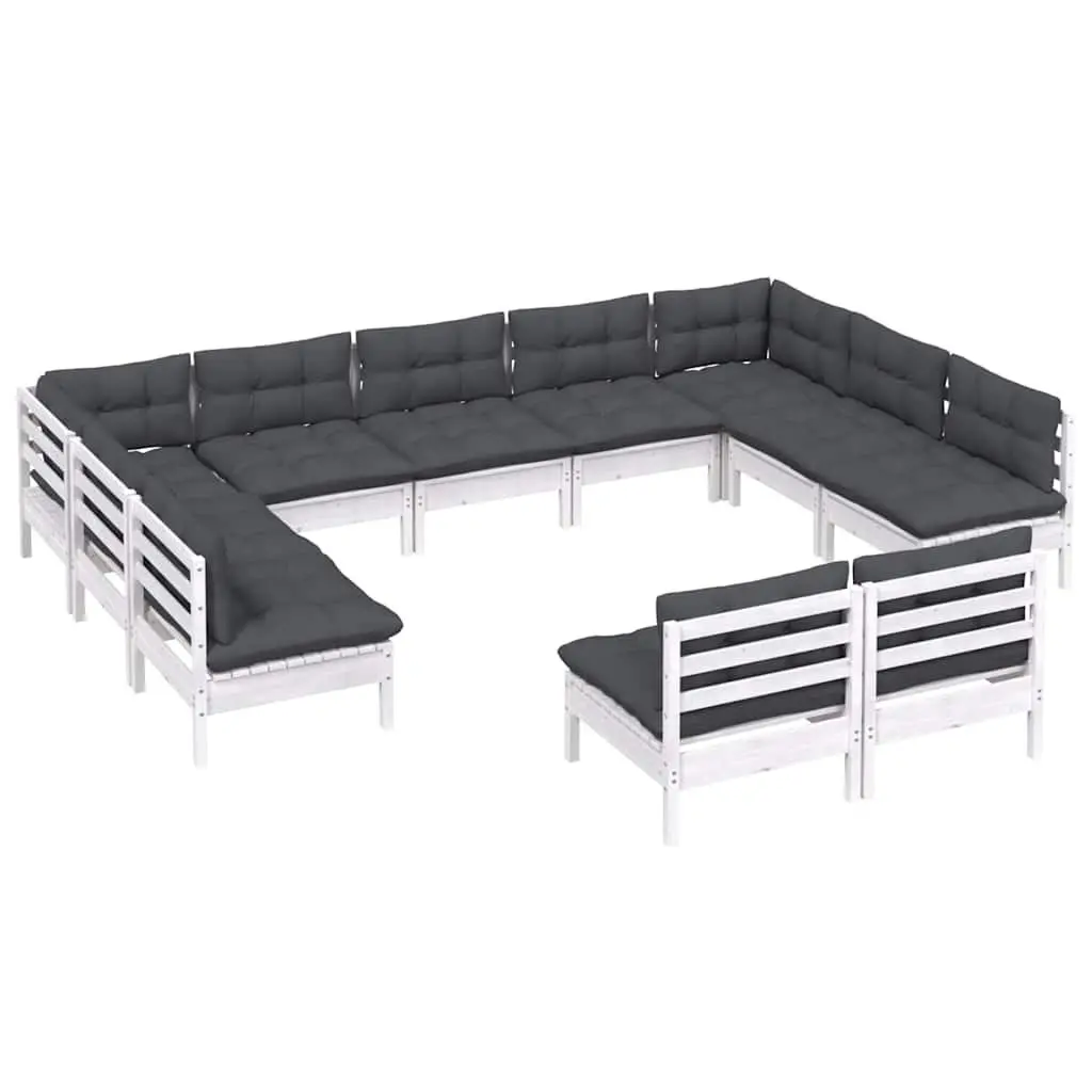 11-Piece Garden Lounge Set in White