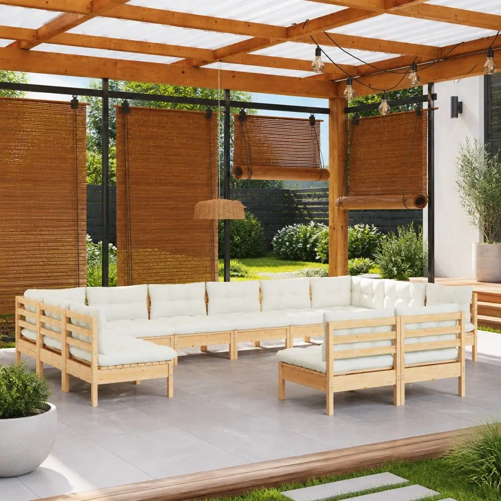 Garden Lounge Set 12 Piece Outdoor Furniture Patio Seating with Cushions Modular