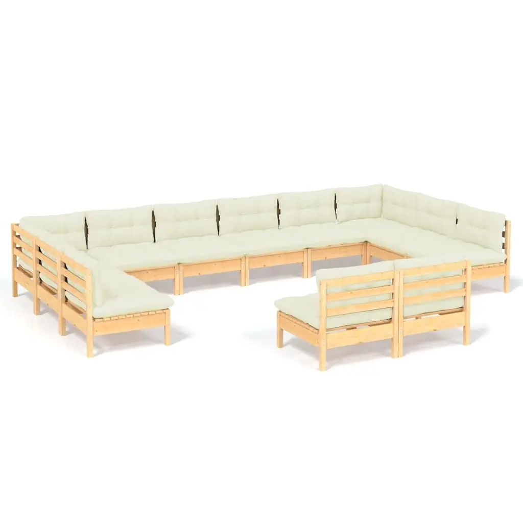Garden Lounge Set 12 Piece Outdoor Furniture Patio Seating with Cushions Modular