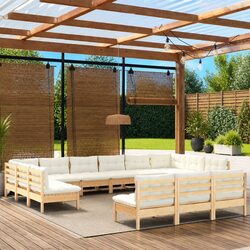 Garden Lounge Set Specifications: 13 Pieces of Pinewood Furniture