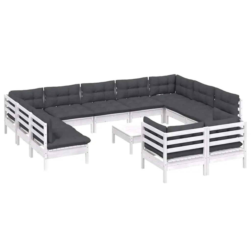 12-Piece White Patio Lounge Set