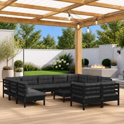Specifications of 12-Piece Outdoor Lounge Set in Black