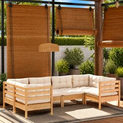 Specifications of 6 Piece Garden Lounge Set with Cream Cushions