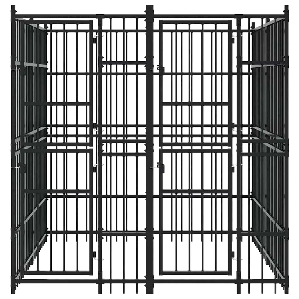 Outdoor Dog Exercise Pen Steel Enclosure for Training Play Area 3.69 Square Meters Black